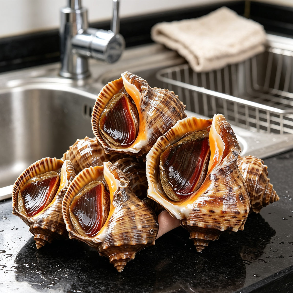 Fresh Sea Snails in Shell